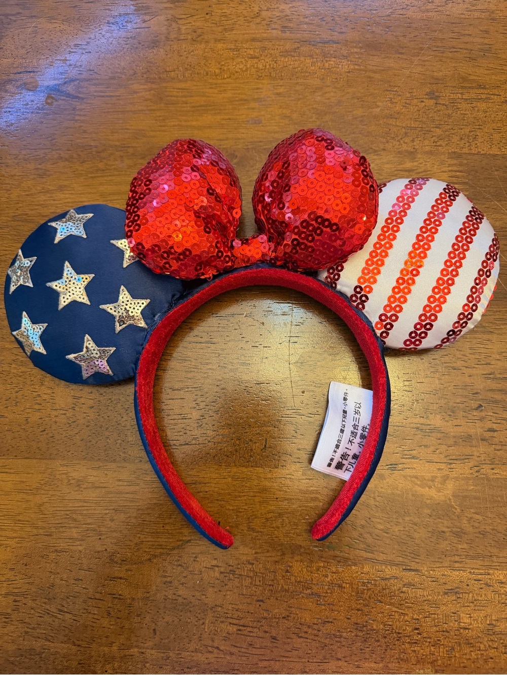 Disney Sequin Patriotic Mouse Ear Headband - Red, Blue, White